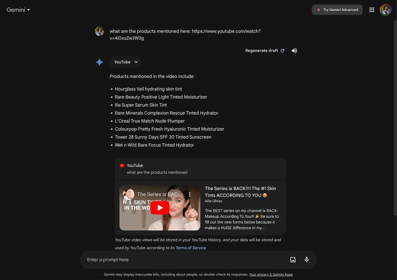 Gemini kinda gets it right but ends up ignoring some of the products mentioned (that you can see in the above screenshot — it only gets 8/11)? But if you do not know how many products are mentioned, you will end up losing information here.