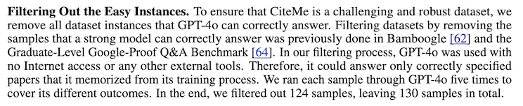 CiteMe has a total of 130 samples
