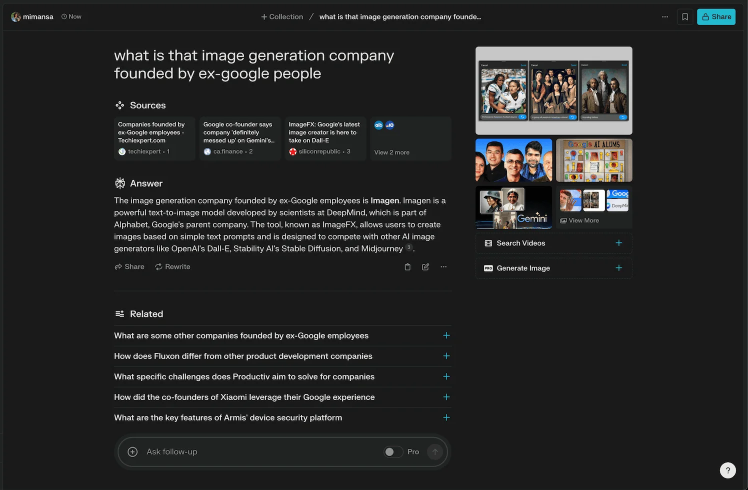 Perplexity free is pretty wrong and instead considers a model released by Google, to be a company?