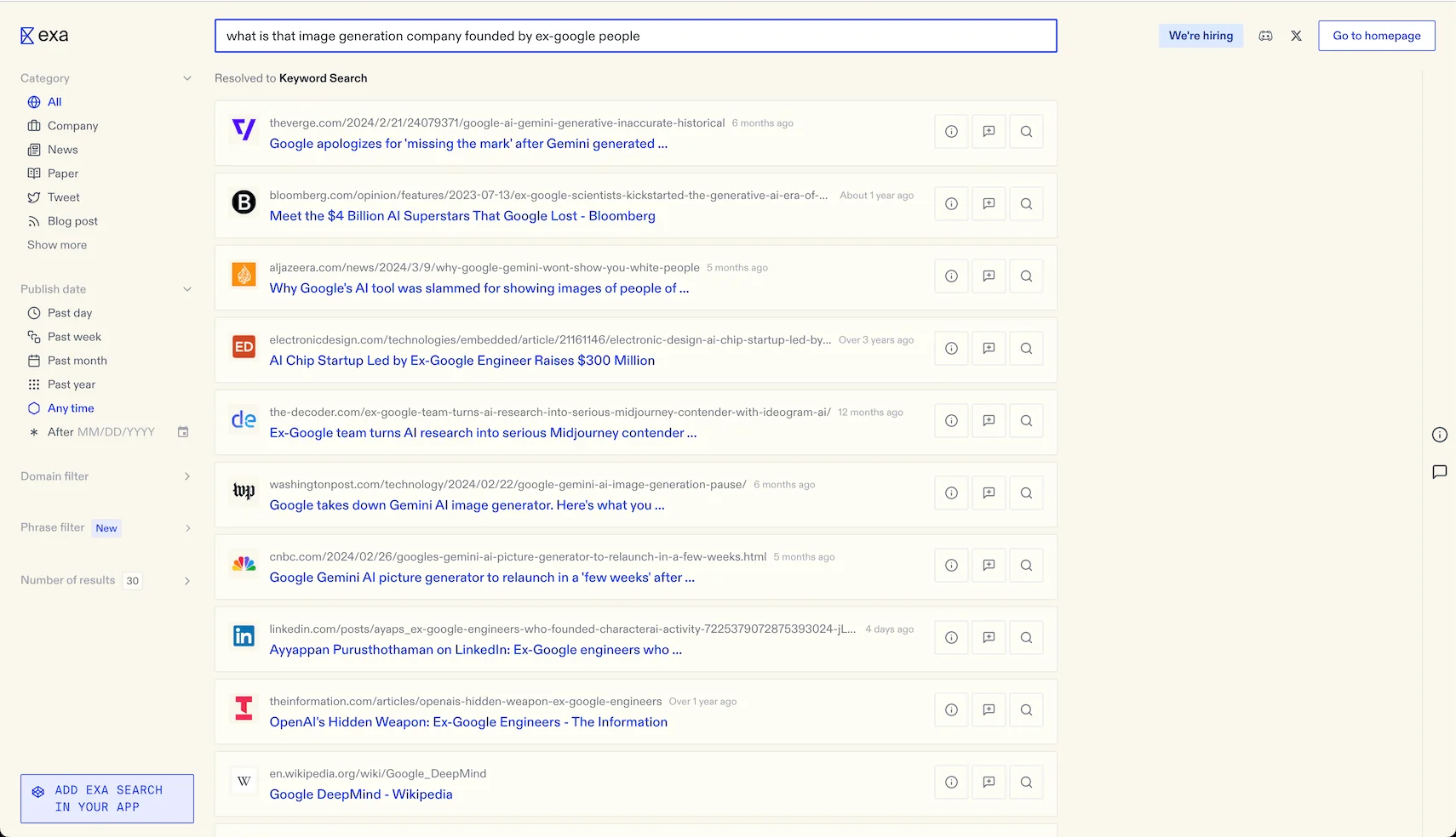 exa.ai went in a completely different direction with unrelated answers for top 4 results