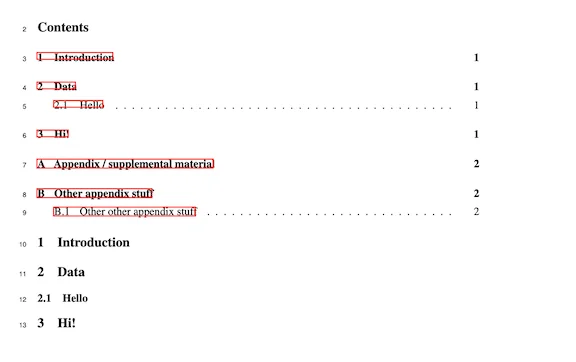 Complete table of contents